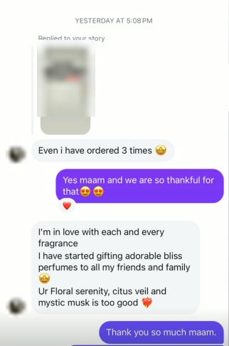 Even i have ordered 3 times
…
I’m in love with each and every fragrance
I have started gifting adorable bliss perfume...