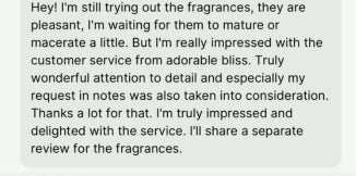 …I’m really impressed with the customer service from adorable bliss. Truly wonderful attention to detail and especial...